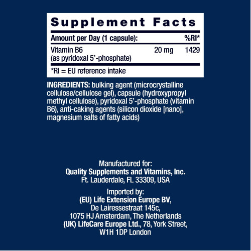Pyridoxal 5-Phosphate 20 mg, 150 Stk., Life Extension Europe BV