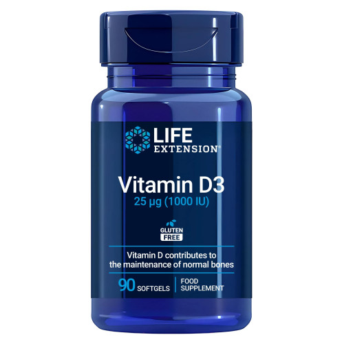 Vitamin D3 25 ug (1000 IE), 90 Stk., Life Extension Europe BV