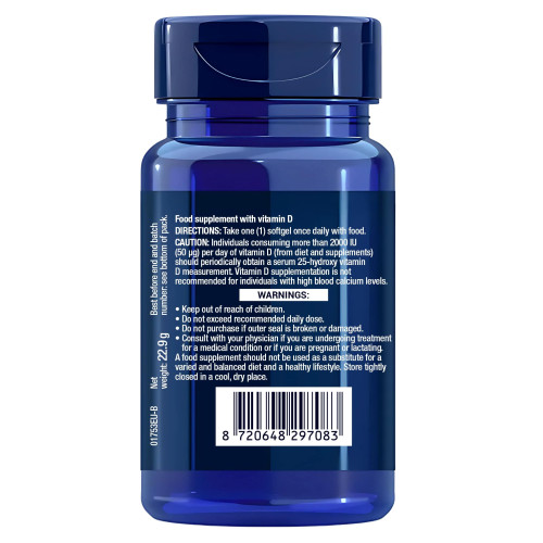 Vitamin D3 25 ug (1000 IE), 90 Stk., Life Extension Europe BV