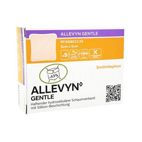Allevyn Gentle 5x5 cm Schaumverband, 5 Stk., Adequapharm GmbH