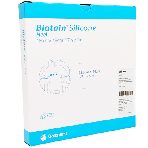 Biatain Silicone Schaumverband Ferse 18x18 cm, 5 Stk., Adequapharm GmbH