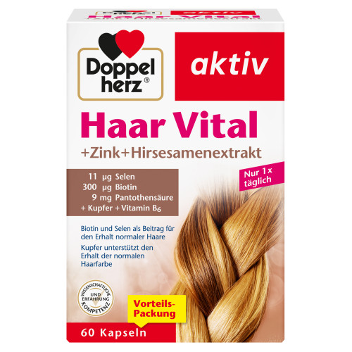 Doppelherz Haar Vital + Zink + Hirse, 60 Stk., Queisser Pharma GmbH & Co. KG