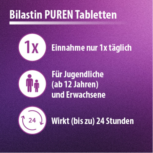 Bilastin PUREN 20 mg Tabletten, 20 Stk., PUREN Pharma GmbH & Co. KG