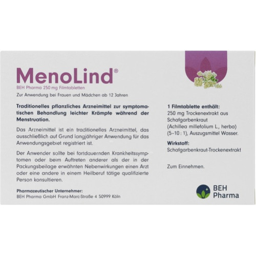 MenoLind BEH Pharma 250 mg Filmtabletten, 30 Stk., BEH Pharma GmbH