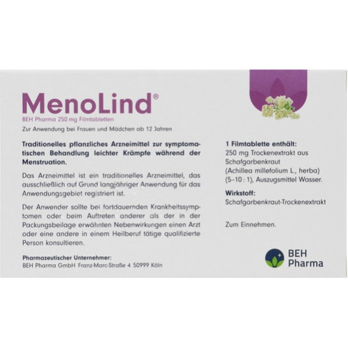 MenoLind BEH Pharma 250 mg Filmtabletten, 60 Stk., BEH Pharma GmbH