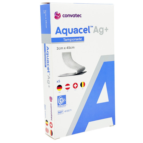 AQUACEL Ag+ 2x45 cm Tamponaden, 5 Stk., Adequapharm GmbH