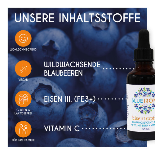 BlueIron Eisentropfen + Vitamin C, 50 ml, Hager Pharma GmbH
