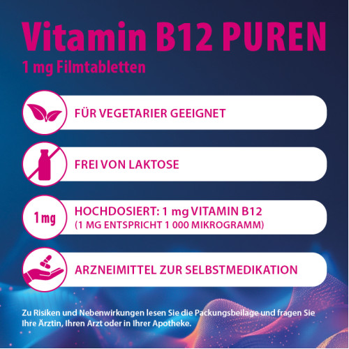 Vitamin B12 PUREN 1 mg Filmtabletten, 100 Stk., PUREN Pharma GmbH & Co. KG