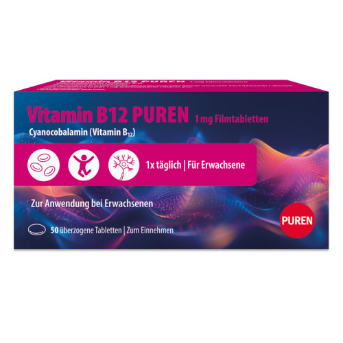 Vitamin B12 PUREN 1 mg Filmtabletten, 50 Stk., PUREN Pharma GmbH & Co. KG