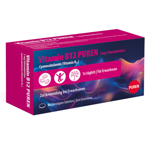 Vitamin B12 PUREN 1 mg Filmtabletten, 50 Stk., PUREN Pharma GmbH & Co. KG