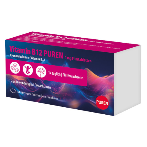 Vitamin B12 PUREN 1 mg Filmtabletten, 50 Stk., PUREN Pharma GmbH & Co. KG