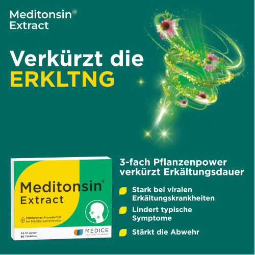 Meditonsin Extract Pflanzl. Erk&auml;ltungstabl., 60 Stk., Medice Arzneimittel P&uuml;tter GmbH & Co. KG