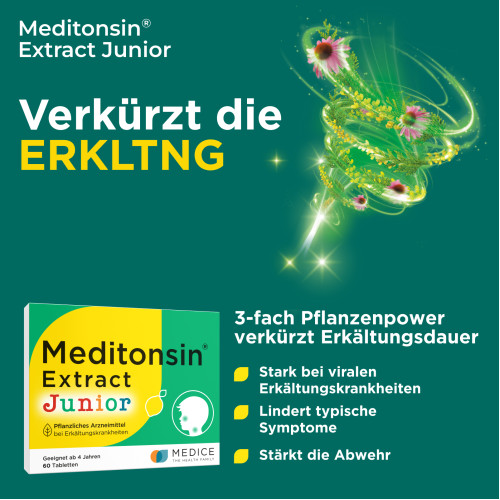 Meditonsin Extract Junior Pflanzl. Erk&auml;ltungstabl., 180 Stk., Medice Arzneimittel P&uuml;tter GmbH & Co. KG