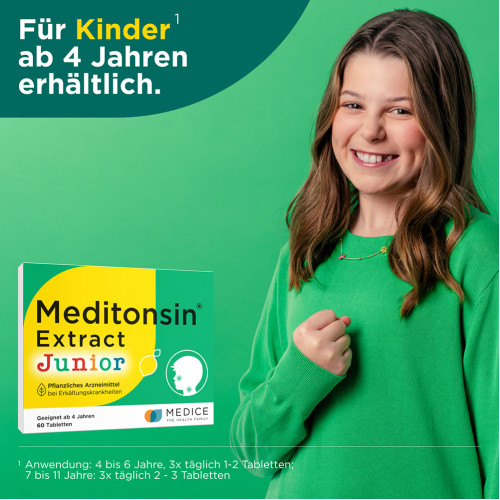 Meditonsin Extract Junior Pflanzl. Erk&auml;ltungstabl., 180 Stk., Medice Arzneimittel P&uuml;tter GmbH & Co. KG