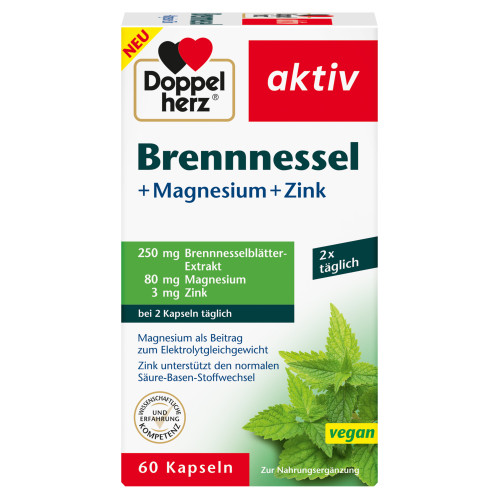 Doppelherz Brennnessel+Magnesium+Zink, 60 Stk., Queisser Pharma GmbH & Co. KG