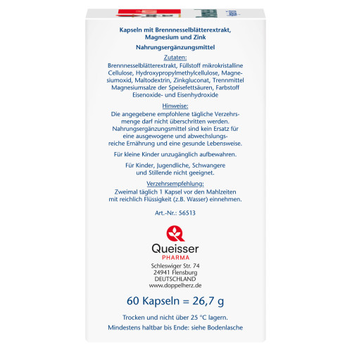 Doppelherz Brennnessel+Magnesium+Zink, 60 Stk., Queisser Pharma GmbH & Co. KG