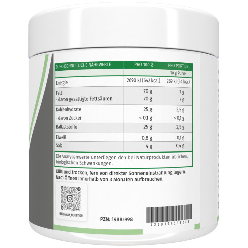 MCT-Öl Powder C8 - Reines veganes Keto Pulver, 300 g, Megamax B.V.