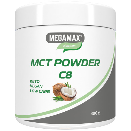 MCT-Öl Powder C8 - Reines veganes Keto Pulver, 300 g, Megamax B.V.