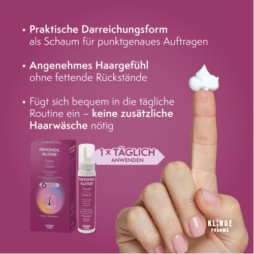 Minoxidil Klinge Frauen 50 mg/g Schaum, 190 g, Klinge Pharma GmbH
