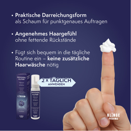 Minoxidil Klinge M&auml;nner 50 mg/g Schaum, 95 g, Klinge Pharma GmbH