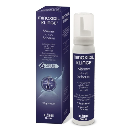 Minoxidil Klinge M&auml;nner 50 mg/g Schaum, 95 g, Klinge Pharma GmbH
