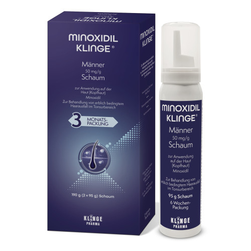 Minoxidil Klinge M&auml;nner 50 mg/g Schaum, 190 g, Klinge Pharma GmbH