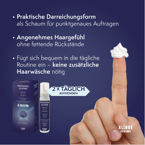 Minoxidil Klinge M&auml;nner 50 mg/g Schaum, 190 g, Klinge Pharma GmbH