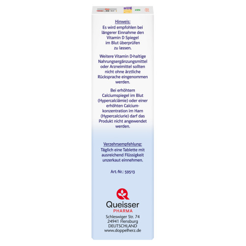Doppelherz Vitamin D3 2000 I.E Vegan system, 120 Stk., Queisser Pharma GmbH & Co. KG Doppelherz Vitamin D3 2000 I.E Vegan system, 120 Stk., Queisser Pharma GmbH & Co. KG