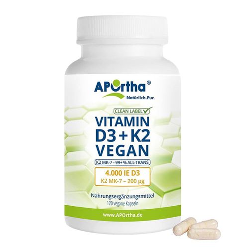 APOrtha D3 4.000 IE + K2 MK-7 Cyclo 200ug vegan, 120 Stk., APOrtha Deutschland GmbH