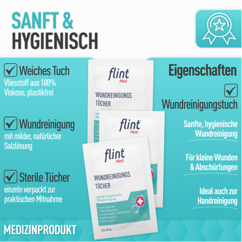 flint Med Wundreinigungst&uuml;cher, 20 Stk., Kyberg Pharma Vertriebs GmbH