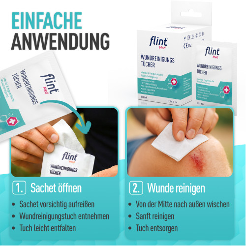 flint Med Wundreinigungst&uuml;cher, 20 Stk., Kyberg Pharma Vertriebs GmbH
