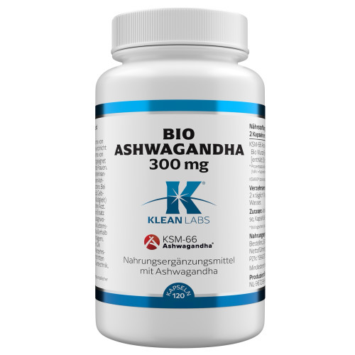 Ashwagandha Bio Wurzel-Extrakt 300 mg KLEAN LABS, 120 Stk., Supplementa GmbH