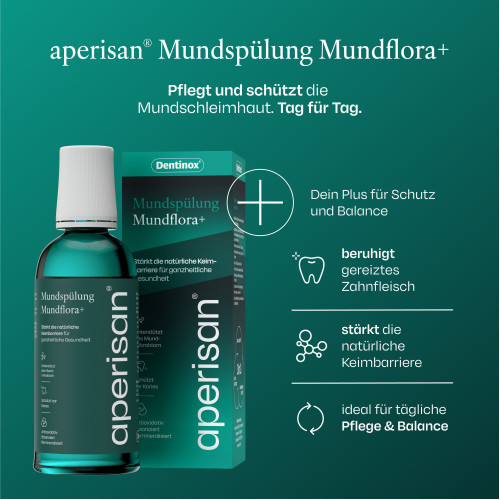 Aperisan Mundsp&uuml;lung Mundflora+, 400 ml, Dentinox Gesellschaft f&uuml;r pharmazeutische Pr&auml;parate