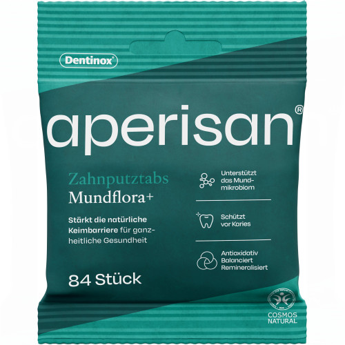 Aperisan Zahnputztabs Mundflora+, 84 Stk., Dentinox Gesellschaft f&uuml;r pharmazeutische Pr&auml;parate