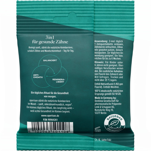 Aperisan Zahnputztabs Mundflora+, 84 Stk., Dentinox Gesellschaft f&uuml;r pharmazeutische Pr&auml;parate