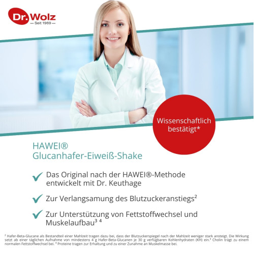 HAWEI Glucanhafer-Eiwei&szlig;-Shake Vanillegeschmack, 432 g, Dr. Wolz Zell GmbH