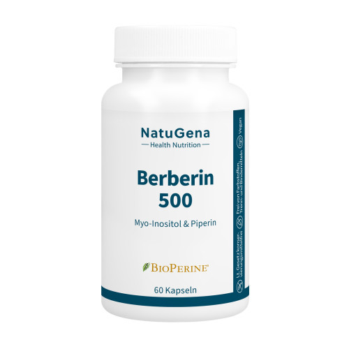 Berberin 500 Myo-Inositol & Piperin vegan, 60 Stk., NatuGena GmbH Berberin 500 Myo-Inositol & Piperin vegan, 60 Stk., NatuGena GmbH