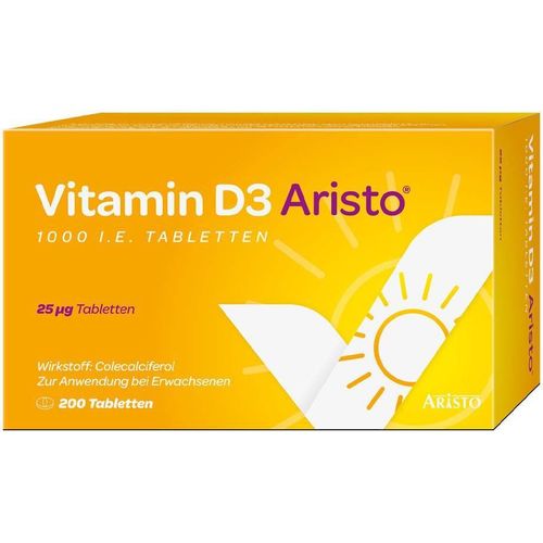 Vitamin D3 Aristo 1000 I.E. Tabletten, 200 Stk., Aristo Pharma GmbH