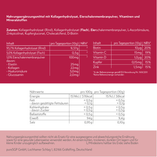 pureSGP Kollagen Peptide Multi Formula, 300 g, PharmaSGP GmbH