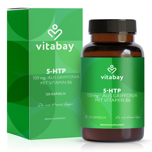 5-HTP 100 mg Griffonia + Vitamin B6, 120 Stk., Vitabay CV