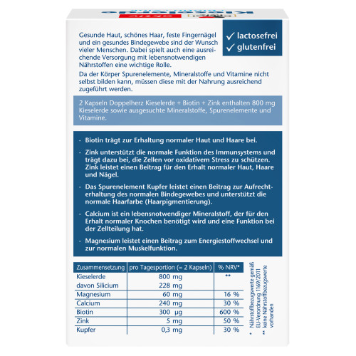 Doppelherz Kieselerde + Biotin + Zink, 40 Stk., Queisser Pharma GmbH & Co. KG