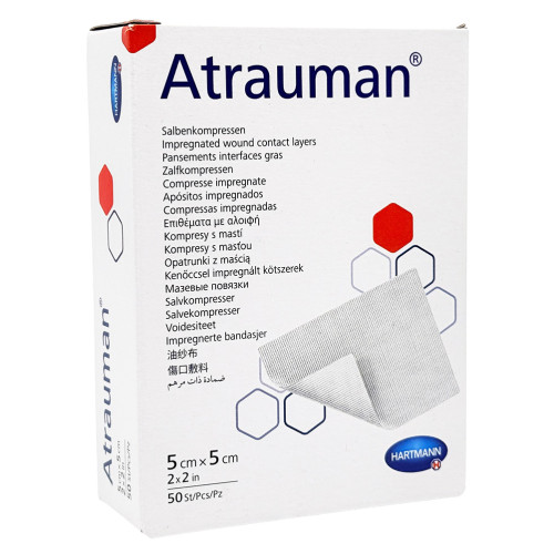 ATRAUMAN 5x5 cm steril Kompressen, 50 Stk., Adequapharm GmbH