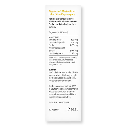 Silymarine Mariendistel Leber-Vital-Kapseln plus, 60 Stk., Hansa Naturheilmittel GmbH