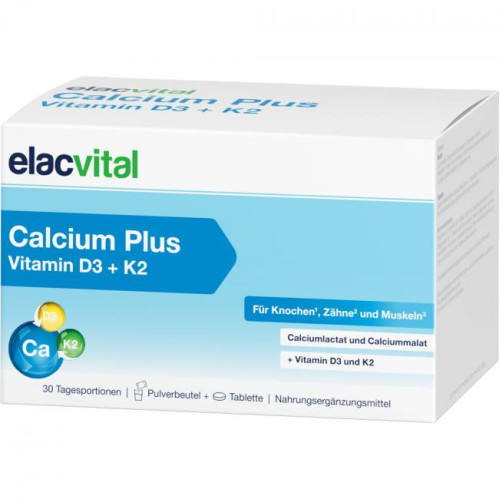 elacvital Calcium Plus Vitamin D3 + K2, 30 Stk., ELAC Pharma GmbH