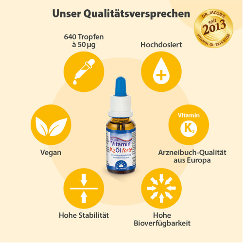 Vitamin K2 &Ouml;l forte 200 mcg all-trans MK7 Dr Jacob, 20 ml, Dr. Jacob's Medical GmbH