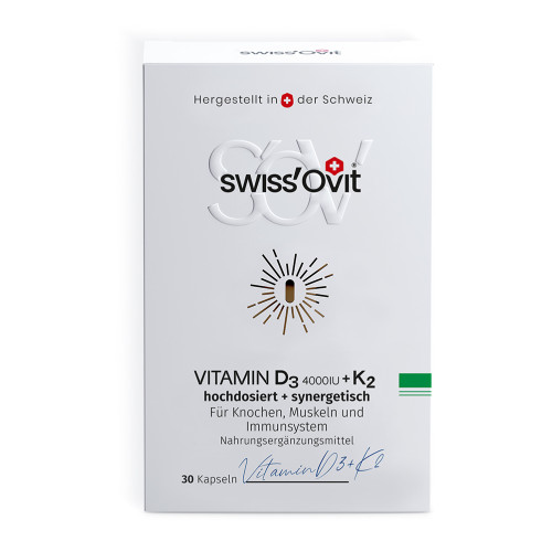 SWISSOVIT VITAMIN D3 4000 IU + K2 Knochen + Immun, 30 Stk., Forans Medical GmbH