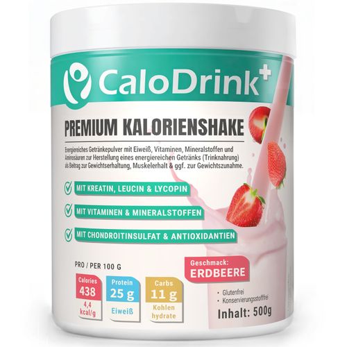 CALODRINK PREMIUM KALORIENSHAKE ERDBEERE, 500 g, KAP3 PREMIUM PRODUCTS UG (haftungsbeschr&auml;nkt)