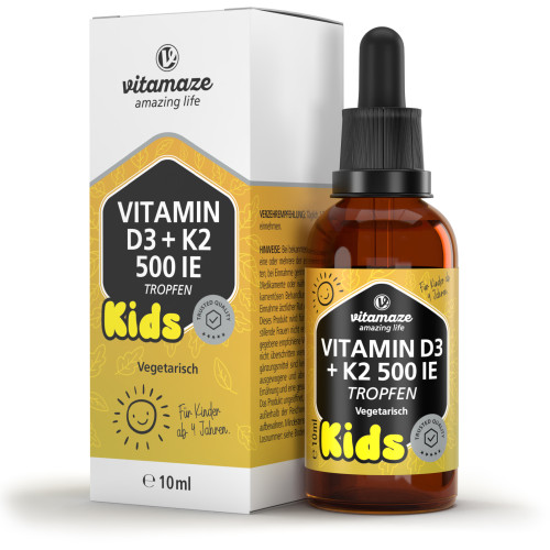 Vitamin D3 K2 500 IE Kinder Tropfen, 10 ml, Vitamaze GmbH