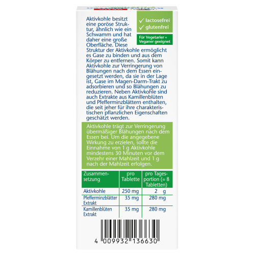 Doppelherz Kohletabletten+Kamille+Pfefferminze, 30 Stk., Queisser Pharma GmbH & Co. KG