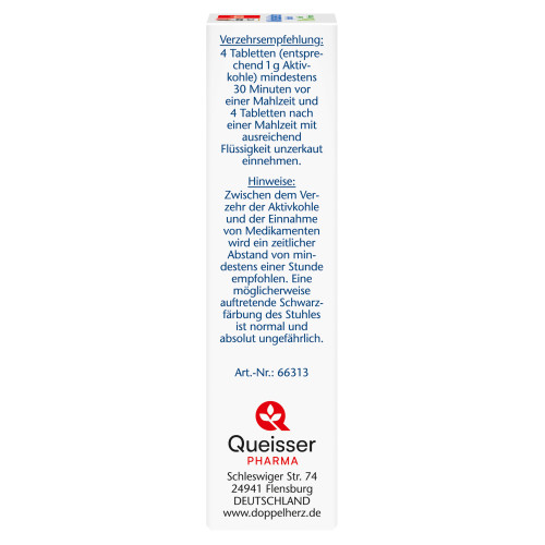 Doppelherz Kohletabletten+Kamille+Pfefferminze, 30 Stk., Queisser Pharma GmbH & Co. KG